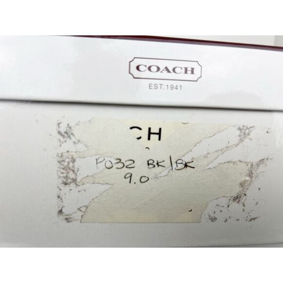 Coach Gretal Signature Slim Heeled Square Toe Ankle Bootie Boots Black Size 9 B - Picture 15 of 16